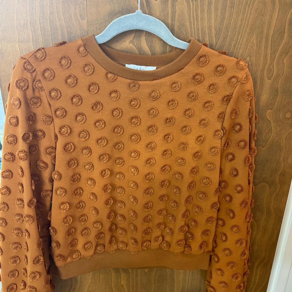 Pearl by Lela Rose Textured Orange Women's Crop Top